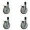 Service Caster 6'' Gray Poly Swivel 1-5/8'' Expanding Stem Caster Set Total Lock Brake, 4PK SCC-EXTTL20S614-PPUB-158-4 - alternate 1
